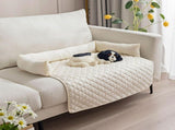 Plush Bolster Pet Bed Mat with Anti-Slip Base and Extended Drop Edge for Sofa and Floor Lounging V1341-ZY-5HCS3Q9B-GREYCOFFEE-9090CM