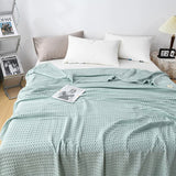 Cotton Waffle Blanket - Air Conditioning Blanket/Throw/Summer Quilt, 200*230cm,Light Green V888-ELOSUNG15981
