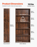 VEVOR 5-Tier Narrow Bookshelf 134cm Wooden Open Bookcase Adjustable Shelf Brown V952-BSSJZFXBHB1LXY2KAV0
