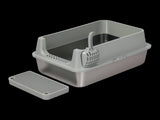 Pawz Stainless Steel Large Semi-Enclosed Cat Litter Box PT1398-GY-AU