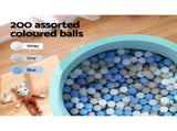 Keezi Kids Ball Pit 90x30cm Ocean Foam Play Pool Barrier Toys Children Blue BPOOL-A-7033-BL