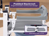 Equipmed Patient Lift Transfer Chair, Easy Hydraulic Height Adjustment, Shower Compatible, Over V219-HELTRNEQHT5A