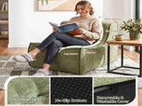 Artiss Floor Sofa Armless Chenille No Assembly Removable Cover Green SBED-N-02-GN