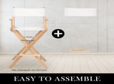 2X Director Movie Folding Tall Chair 76cm Beech WOOD HUMOR V274-FT-6015DC-WD2