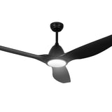 Devanti 64 Inch Ceiling Fan DC Motor w/Light w/Remote - Black CF-B-64-334-BK