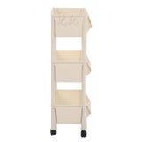 Compact Rolling Storage Organizer Large Capacity Mobile Utility Cart Movable Storage Book Shelves V1294-YM0901-3116230009714