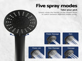 Cefito 4.5" Handheld Shower Head Round with Wall Twin Swivel Bathroom Tap SHOWER-A4-RO-BK-TAP-RO