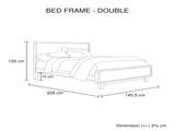 Double Size Wooden Bed Frame in Solid Wood Antique Design Light Brown V43-BED-WDLD