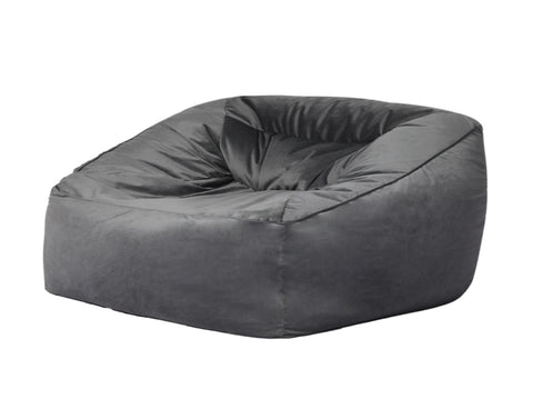 Marlow Bean Bag Chair Cover Soft Velvet Dark grey BEAN1008-DG_NZ