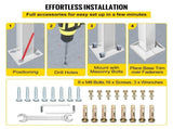 3-Step Handrails for Outdoor Steps Fits 1 or 3 Steps Matte White Stair Rail Wrought Iron Handrail V952-LTFS3BBSLG0000001V0