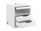 Artiss Bedside Table LED Nightstand Charging Station 2 Drawers - White FURNI-N-BS05-LED-WH