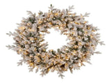 Christabelle Large 1.2m Christmas Wreath Snowy Dorchester with LED Lights Front Door Decoration 112_NATSD122