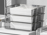 Transparent Desktop Stationery Organizer Stackable Stationery Files Storage Shelf Desktop Organizer V1294-YM0710-3117230286812