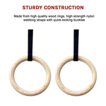 32mm Wooden Gymnastic Rings Olympic Gym Rings Strength Training V63-822591