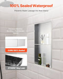 VEVOR Shower Niche, 33.0 x 63.5 x 10.2 cm Recessed Wall Niche Double-layer, with Hollowed-out V952-BXGLYBKYS2C198038001V0
