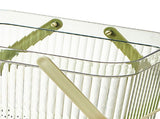 Bath Organizer Basket Stylish Clear Stripe Large Capacity Shower Storage Organizer with Handle for V1294-YM0703-3117230123812
