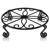 Black Plant Stand for Flower Pot Heavy Duty Potted Holder Indoor Outdoor Metal Rustproof Iron Garden V1370-AZ4-06349