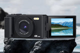 4K Digital Camera Flip Screen Autofocus for Vlogging and Photography Beginners - Black V1263-JX-6749-1