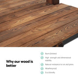 Gardeon Garden Decor Outdoor Ornament Wooden Bridge 160cm GD-BRIDGE-CC