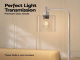 Artiss Floor Lamp Modern Industrial Standing Light with Clear Glass Shade, Silver Metal Tall Lamp FL-SF-JF5470-SL