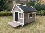YES4PETS XL Timber Pet Dog Kennel House Puppy Wooden Timber Cabin With Door Grey V278-PDK-111-GREY