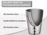 Stainless Steel Cups 19 oz, 4 Pack Large 18.6oz 550ml Stainless Steel Drinking Cups Tumbler V1192-AZ-W-6441