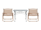 Weisshorn 3pc Camping Table Chair Set Outdoor Folding Aluminium Portable Picnic ALU-FOLD-BGX2-ALUM-70