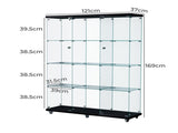 Stacked 169cm Tall Glass Display Cabinet 4 Tier DBOX1002-4-T-BK