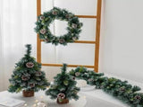 Christmas Garland Decor, Artificial Christmas Wreaths for Front Door, Christmas Window Garland Door V1192-AZ-W-11198