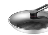 Stainless Steel Wok Pan Double Sided Honeycomb 3 Layer Prevent Sticking Easy Cleaning Wok for V1294-YM0717-3118220189613