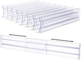 8 Pack Drawer Dividers, Clear Plastic Drawer Organizers for Clothing, Kitchen and Office Storage, V1237-ZY00B09DK9M69S