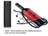 Black Electric Wine Opener and Black Decorative Iron Wine Rack Set - Rechargeable Automatic V888-ELOSUNG56332-1