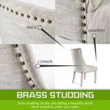 2X French Provincial Dining Chair Oak Leg AMOUR CREAM V274-FT-FC8443-CR