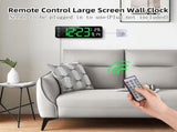 Digital Clock - Wall Clock - LED Display - 13-inch LED Digital Clock - Remote Control - Modern V1188-MS-313-0402
