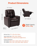 VEVOR Kids Reclining Chair PU Leather Toddler Recliner with Cup Holder V952-ETTYPGKZS252XFA0S001V0