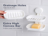 3 Pack Suction Cup Soap Dishes, Removable Drill-Free Bar Soap Holders for Shower Walls, Bathrooms, V1189-LC-AMZ-00271