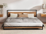 Artiss Bed Frame Queen Size Metal Frame DANE with Mattress MBED-C-DANE-TT22-Q-BK-AB