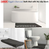 Toggle Microfiber Bath Mat Large Charcoal V442-INT-BATHM-TOGGLELARGE-CHARCOAL-RE