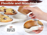 Silicone Mini Muffin Pan 24 Cups & Silicone Muffin Pan Regular Size 12 Cups V1258-DP02-C-34