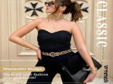 3 Pack Women's Leather Belts for Jeans Dresses Ladies Waist Belt with Fashion Gold Buckle V1258-DP02-F-701