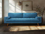 Levede Fabric Sofa Armchair 3 Seater Couch Blue 191cm Wide SF1007-GN