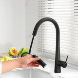 Cefito Kitchen Mixer Tap Pull Out Round 2 Mode Sink Basin Faucet Swivel WELS Black TAP-A-82H52-BK