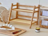 Wooden Desktop Organizer - 2-Tier Storage Shelf for Office, Kitchen & Dorm 40x28.5x18cm Beige V1366-AZ2-W-11694