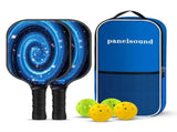 PS Series Colorful Textured Fiberglass Pickleball Paddles Set with 2 Rackets, 4 Balls and Portable V888-ELOSUNG55145-4