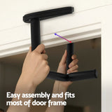 Everfit 2Pcs/Set Pull Up Bar Portable Foldable Dip Station Multi Gym 120kg Home Power Station Black PUB-A-5011A-BK