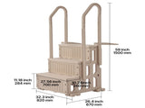 3-Step Taupe Robust Pool Ladder of 2 Handrails for 914.4-1219.2 mm Pools V952-DXYCTLTSFSSLFPJ4ZV0
