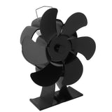 Black 6 Blade Heat Powered Stove Fan Thermodynamically Driven Fireplace Fan for Heat Dissipation V1294-YM0706-3114230098611