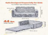 2-in-1 Kids Sofa, Foldable Toddler Soft Couch Armrests, Glow in the Dark Kids Couch Fold Out V952-ZDETSFHSTAZMPAV8I001V0