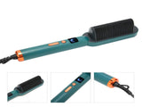 Negative Ion Electric Hair Comb Brush Dual Purpose Hair Straightener Curler Styling Tool GreenUS V1294-YM0901-3113210117714