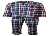Mens Flannelette Pyjama Set Sleepwear Soft 100% Cotton PJs Two Piece - Navy/Red Check - 4XL V563-JSPJ4-90-4XL
